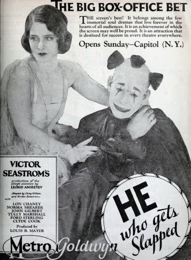 advertisement for the release of he who gets slapped